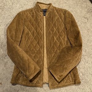 Ann Taylor leather quilted suede jacket sz small
